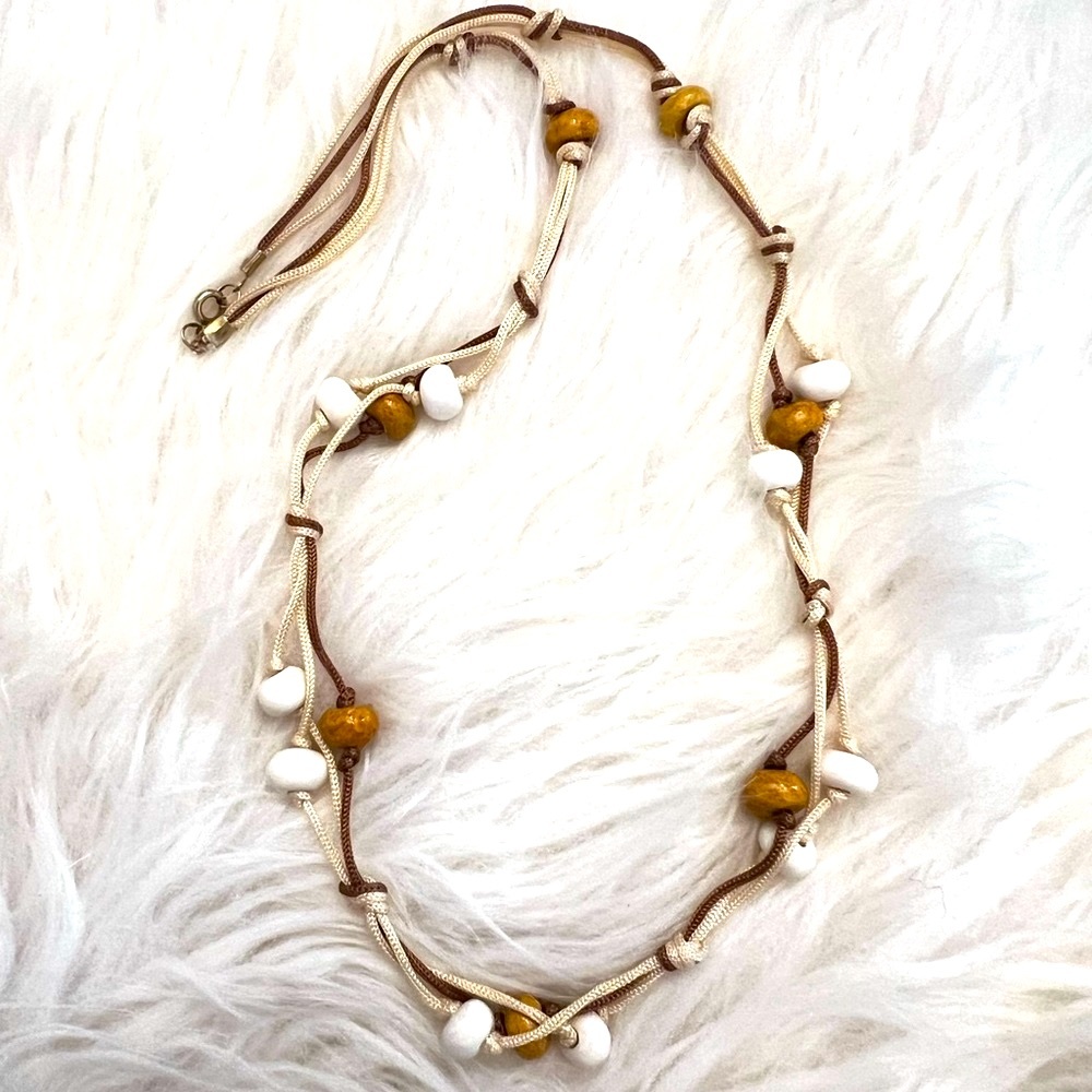 Handmade Unisex Boho Beads Leather Necklace
